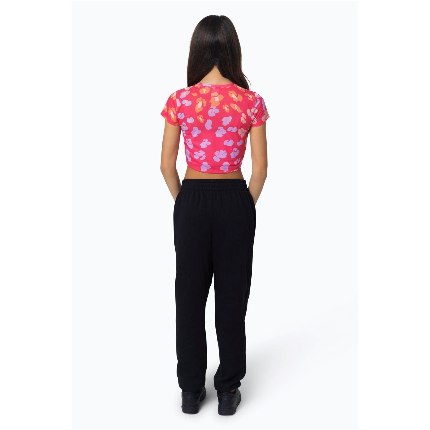 Hype Leopard Cropped Crew Neck T-Shirt