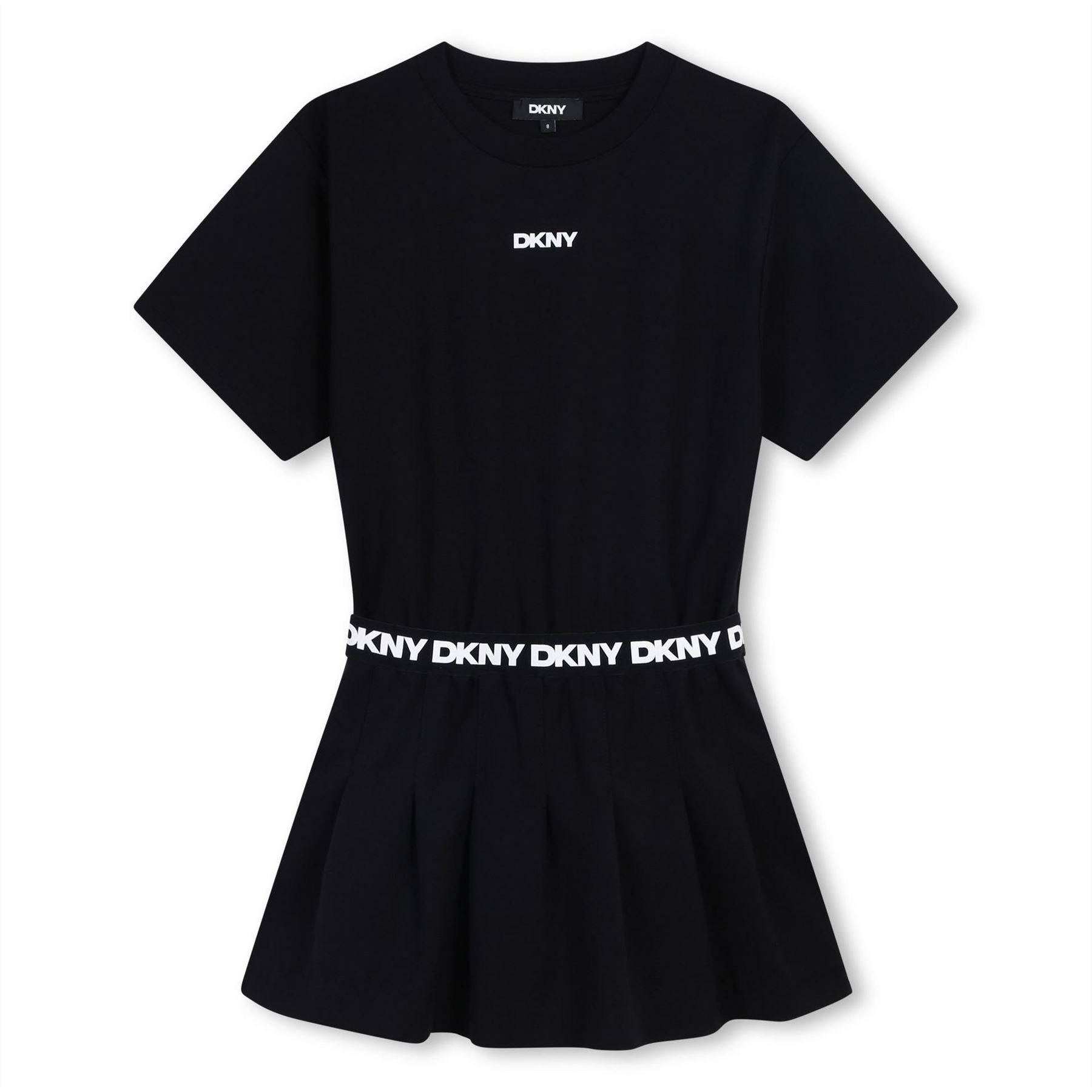 DKNY Logo Crew Neck Mini T-Shirt Dress