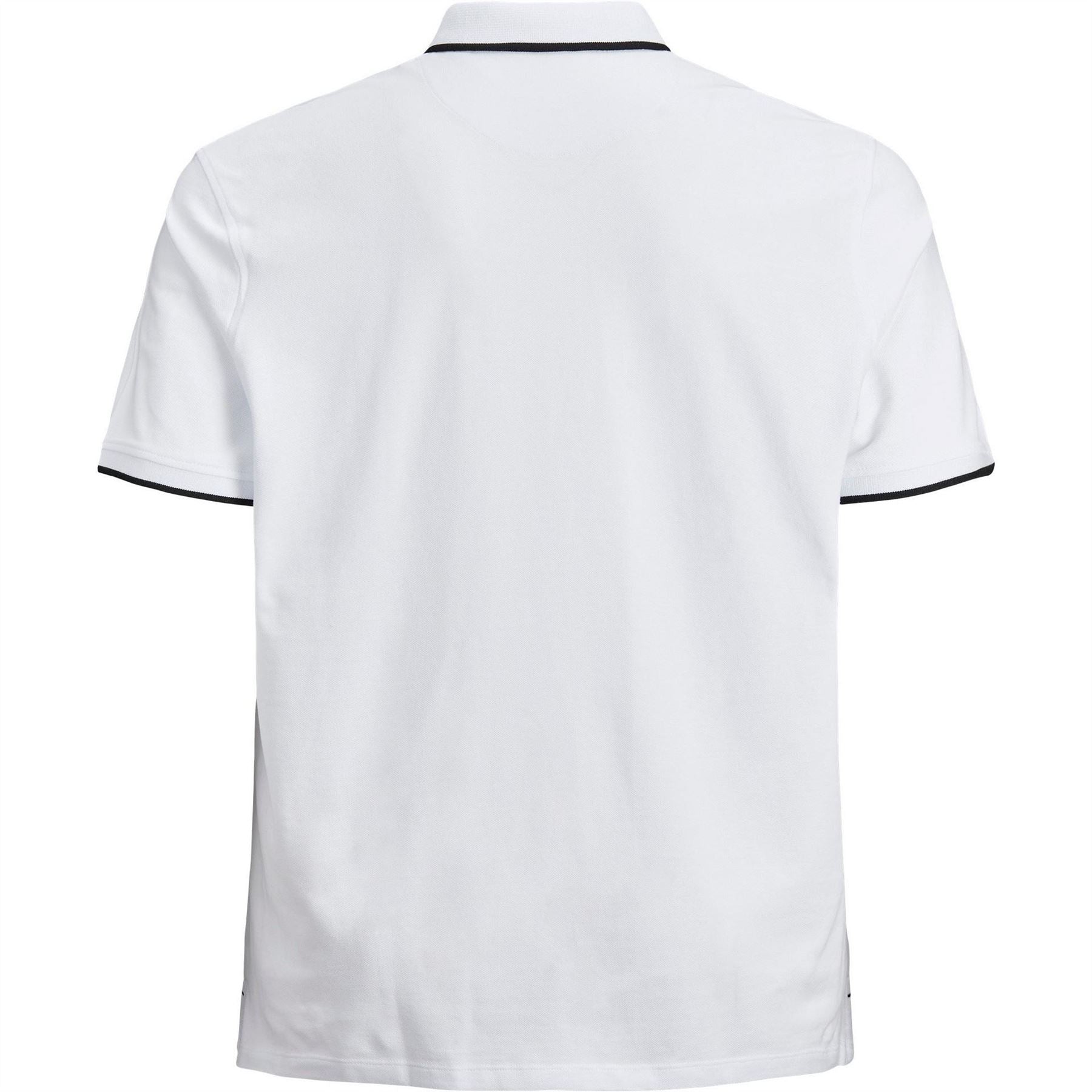 Jack and Jones Mens Paulos Tipped Pique Short Sleeve Polo Shirt Plus Size