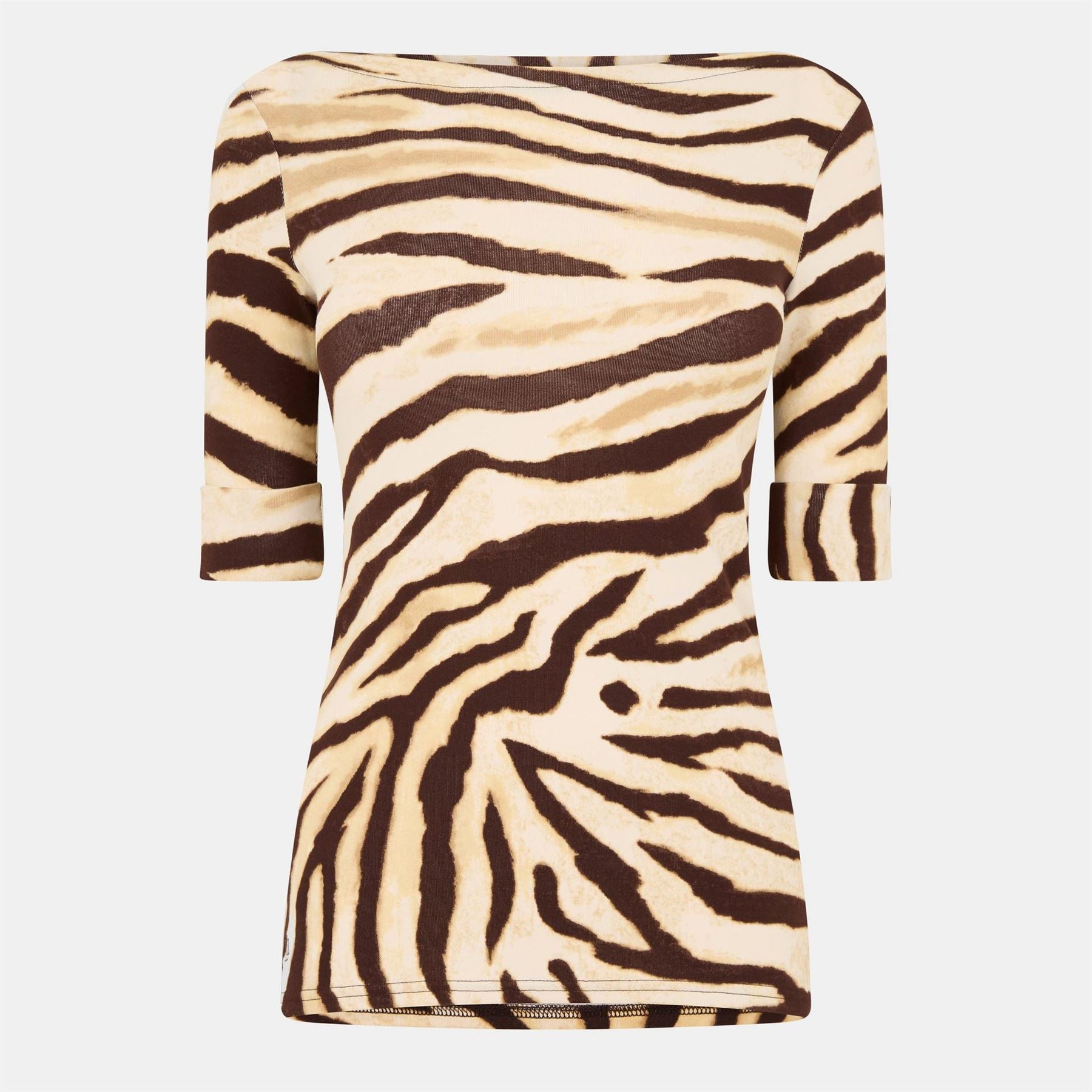 Lauren by Ralph Lauren Judy Three Quarter Sleeve Boat Neck T-Shirt