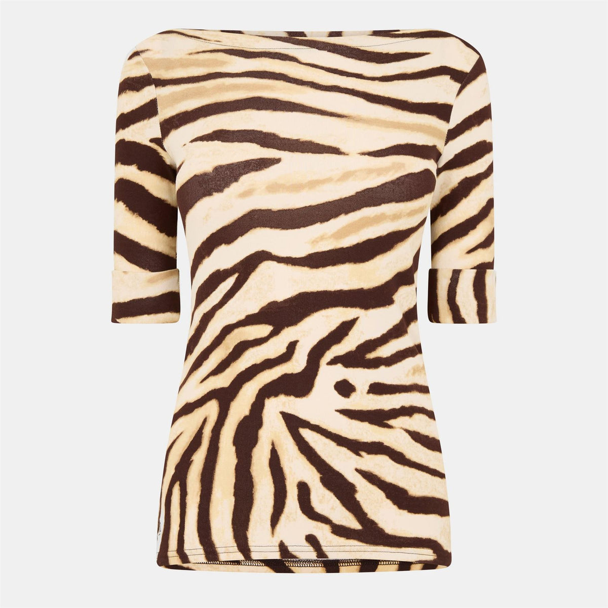 Lauren by Ralph Lauren Judy Three Quarter Sleeve Boat Neck T-Shirt