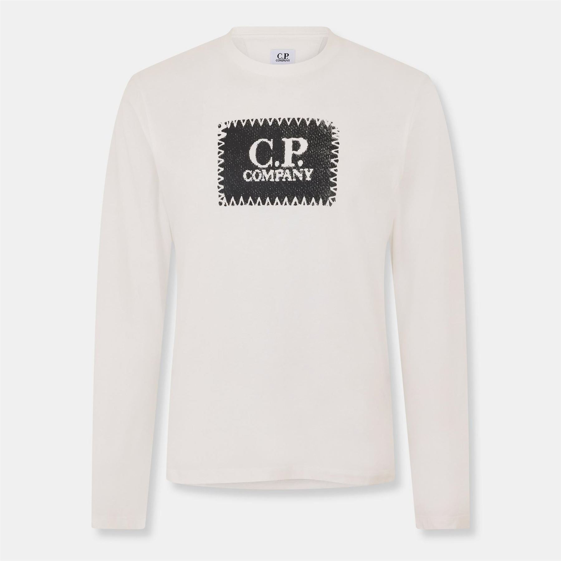 CP Company Logo Print Crew Neck Long Sleeve Jersey T-Shirt