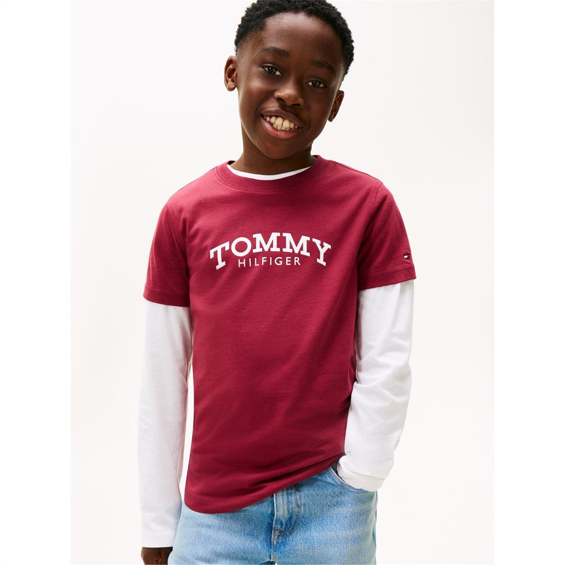 Tommy Hilfiger Lettering Crew Neck Short Sleeve Jersey T-Shirt