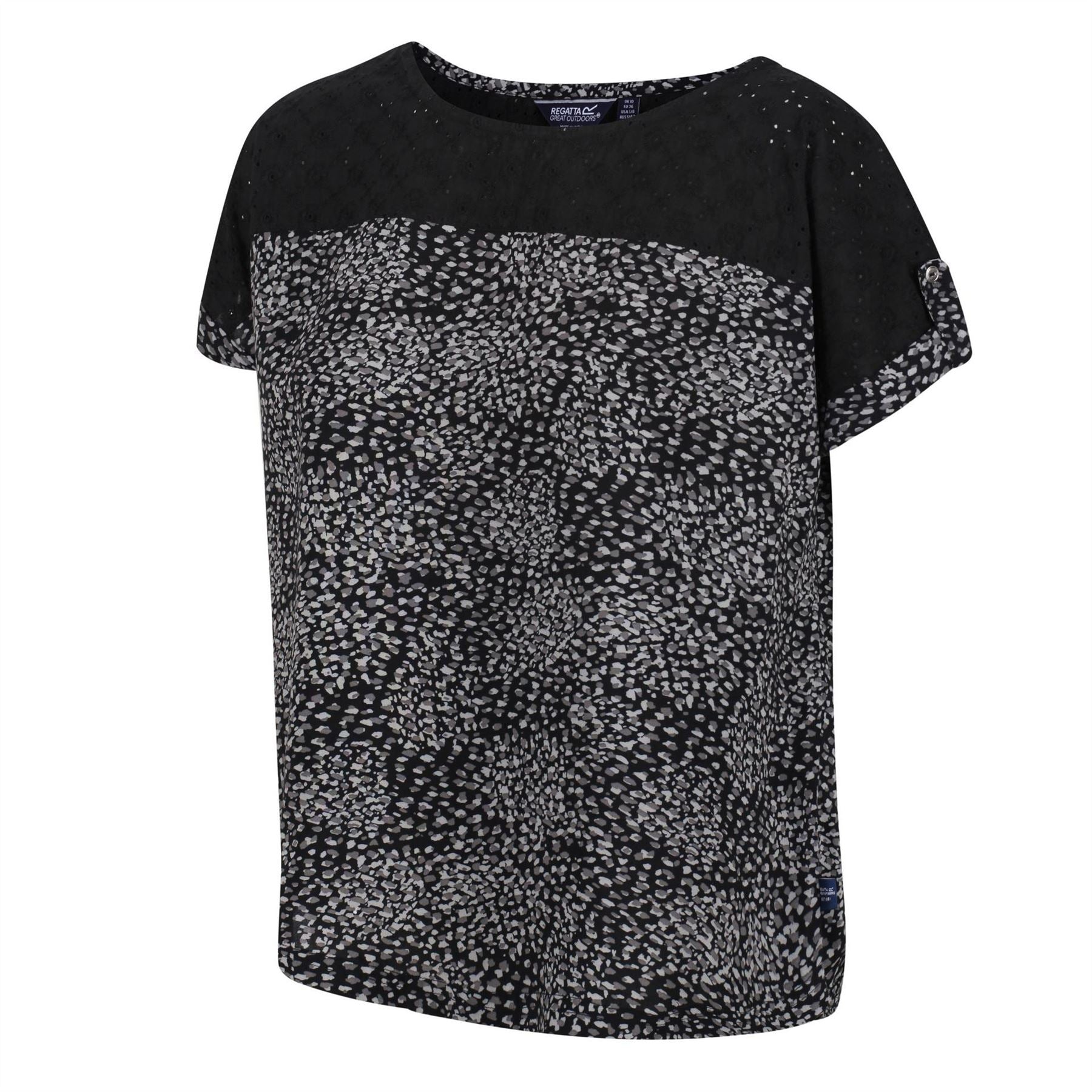 Regatta Crew Neck Rolled Cuff Short Sleeve Shell Blouse