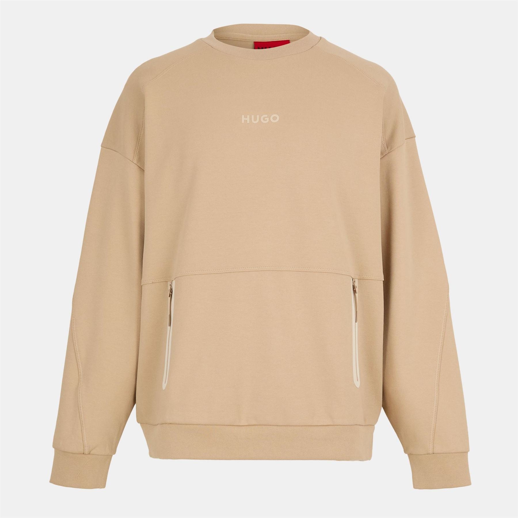 Hugo Zipped Pocket Crew Neck Raglan Sleeve Sweatshirt