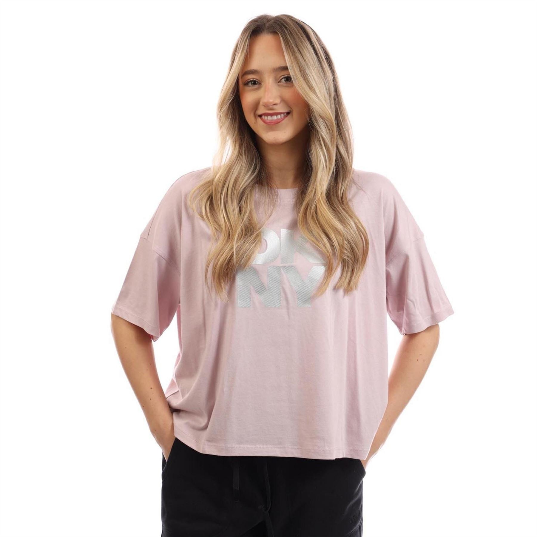 DKNY Logo Cropped T-Shirt