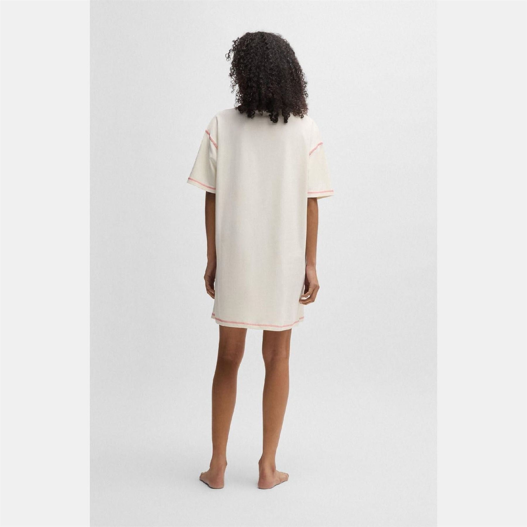 Hugo Cotton Night Dress With Contrast Logo