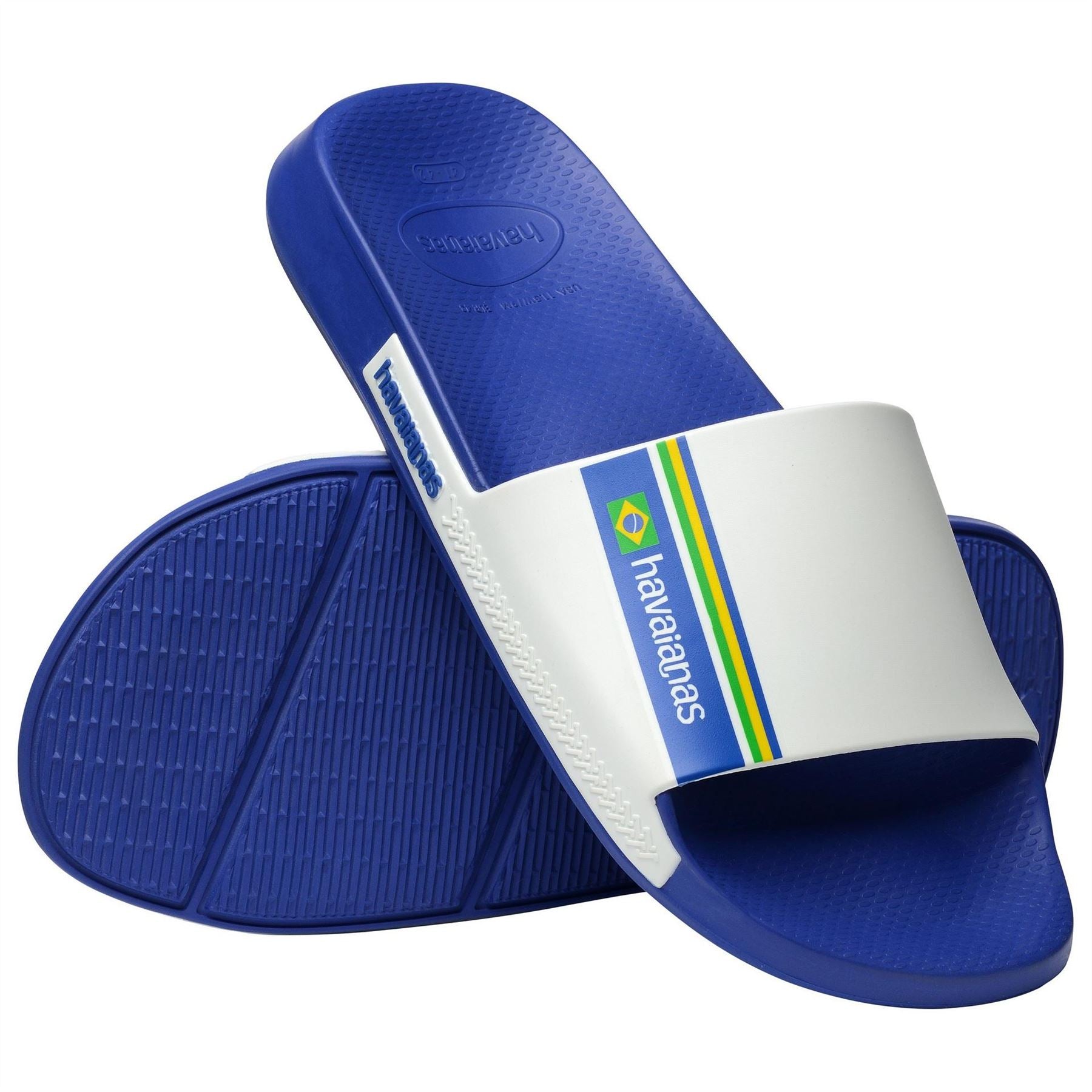 Havaianas Hav. Slide Brasil Marine Blue 43 44 Flip Flops Unisex Adults