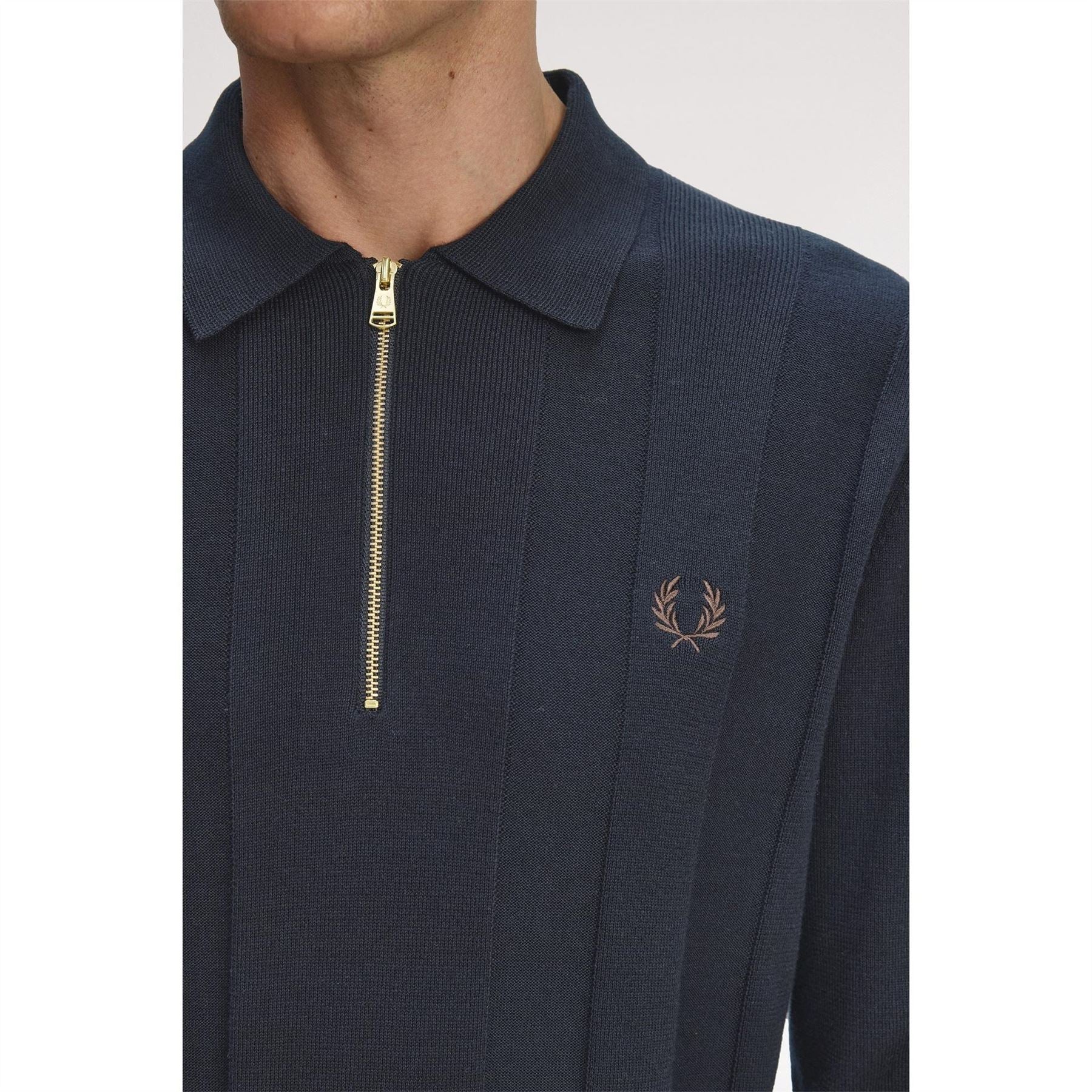 Fred Perry Lsknit Zipped Crew Neck Jumper