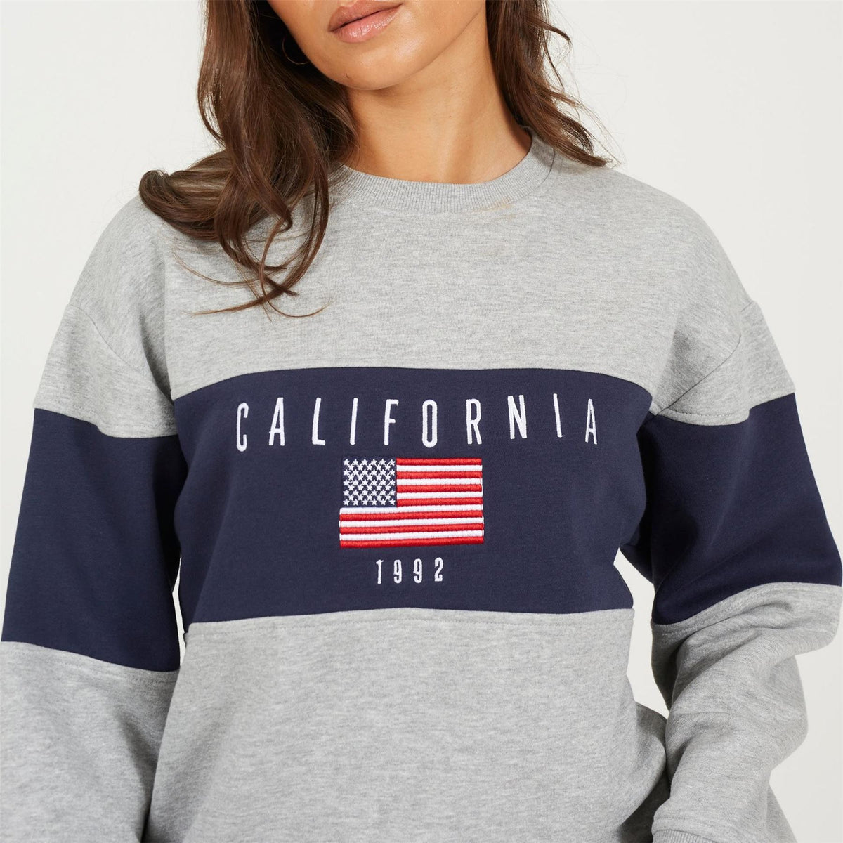 Brave Soul Soul Ladies Crew Neck Sweatshirt With California Embroidery
