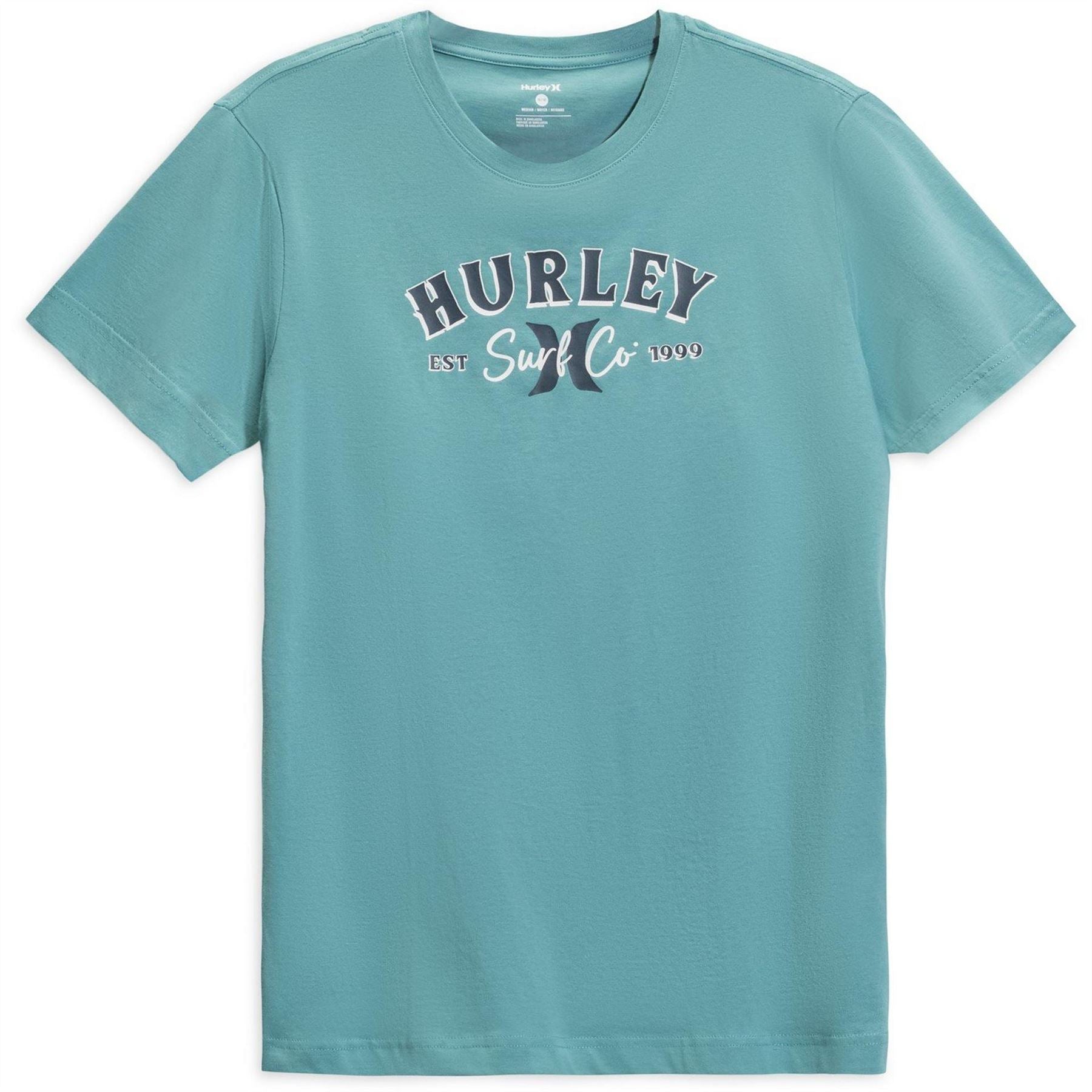 Hurley Surf Co Text Graphic Crew Neck Short Sleeve T-Shirt