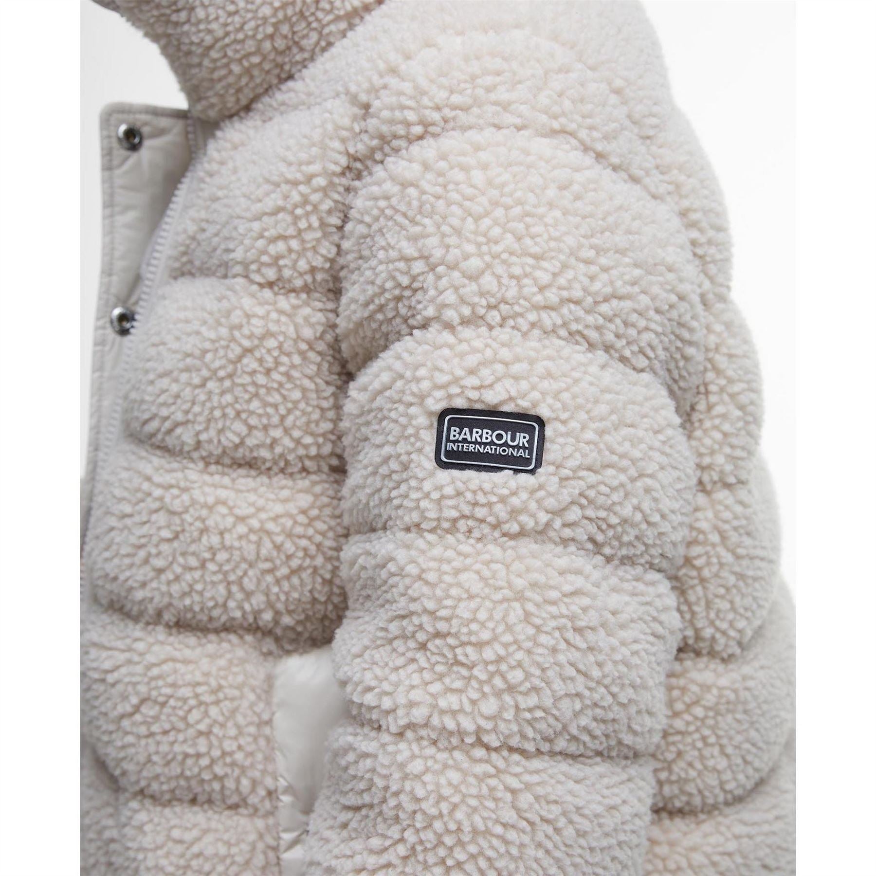 Barbour International Franchesca Sherpa Fleece Quilted Shearling Jacket