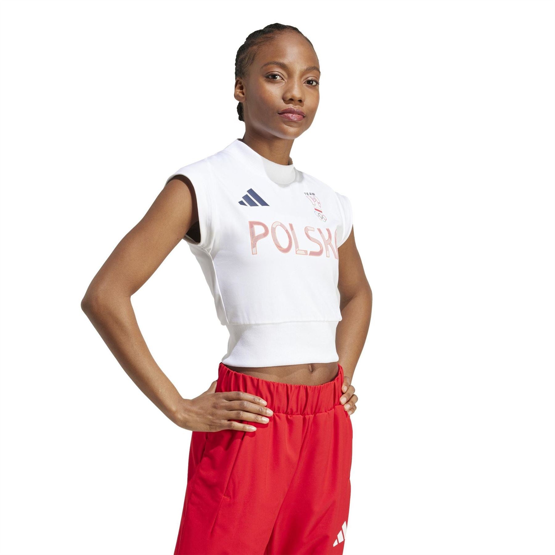 adidas Printed Logo Mock Neck Short Sleeve Jersey T-Shirt