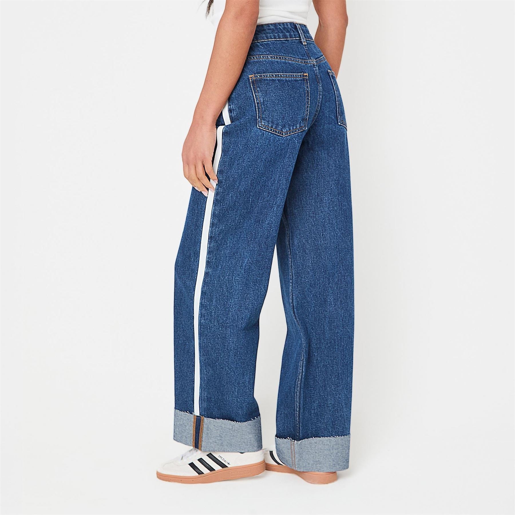 I Saw It First Stripe Turn Up Jean