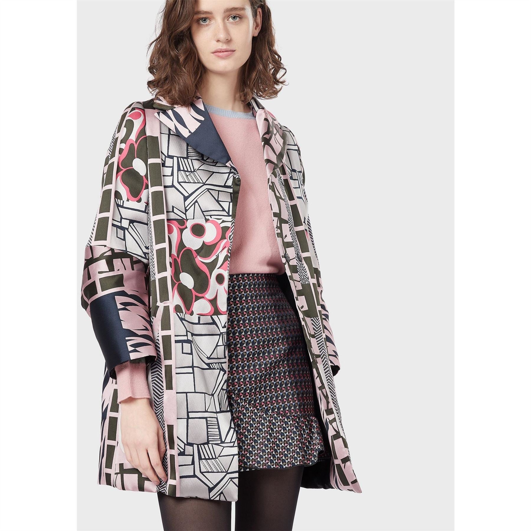 Emporio Armani Khaki Trench Coat Relaxed Fit