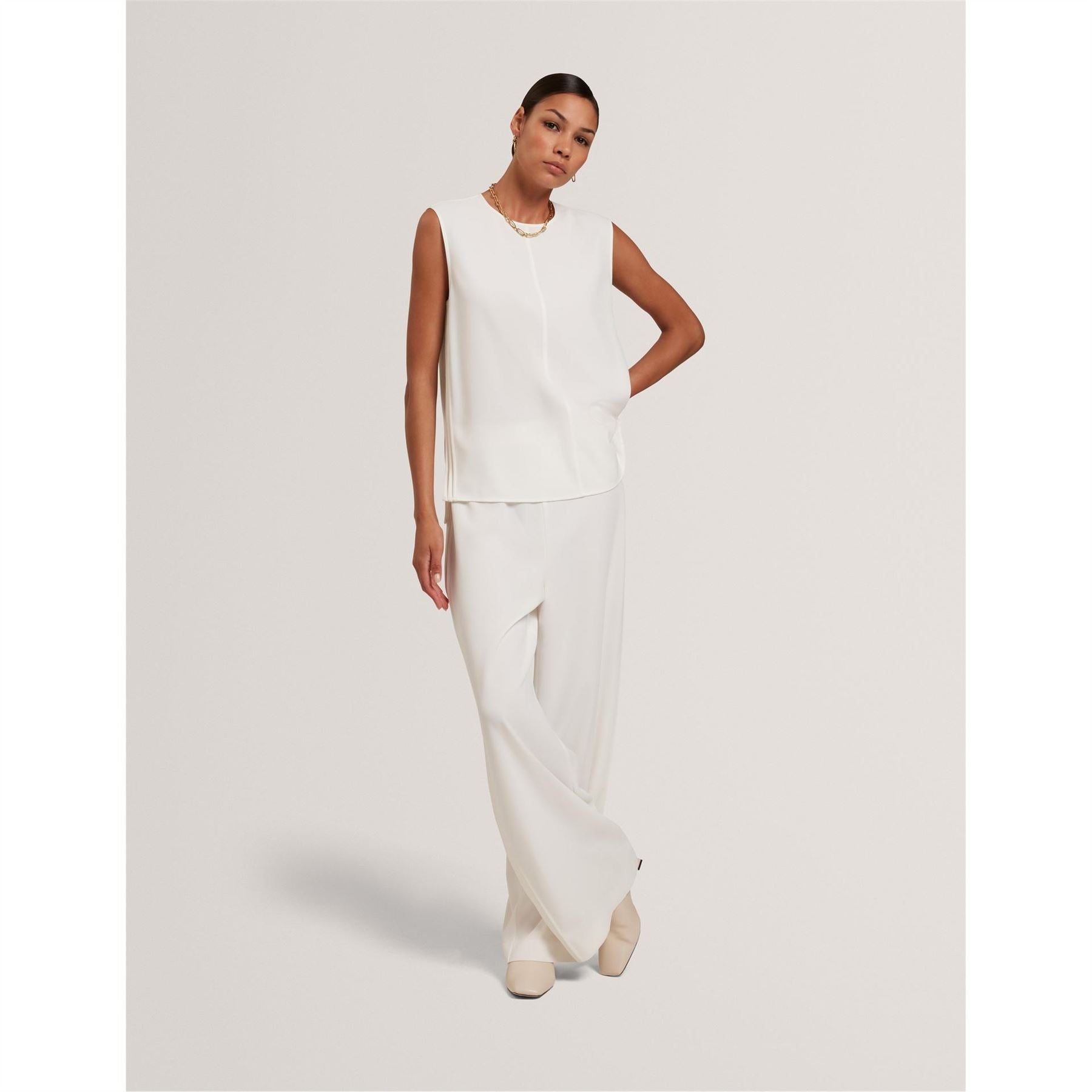 Ted Baker Jewel Neck Sleeveless Shell Blouse