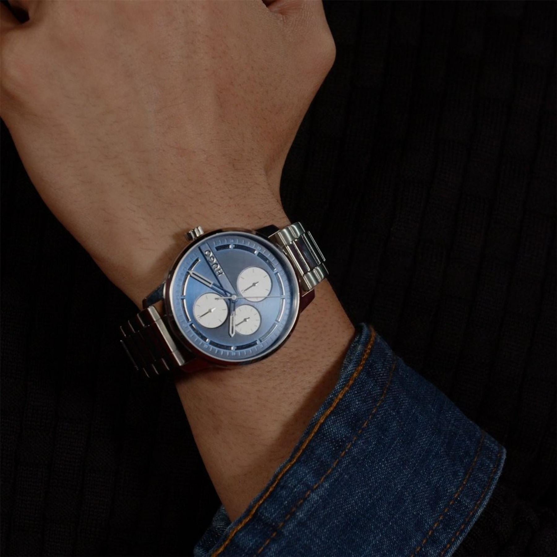 Hugo Stamp 44mm Multifunction Watch Mens