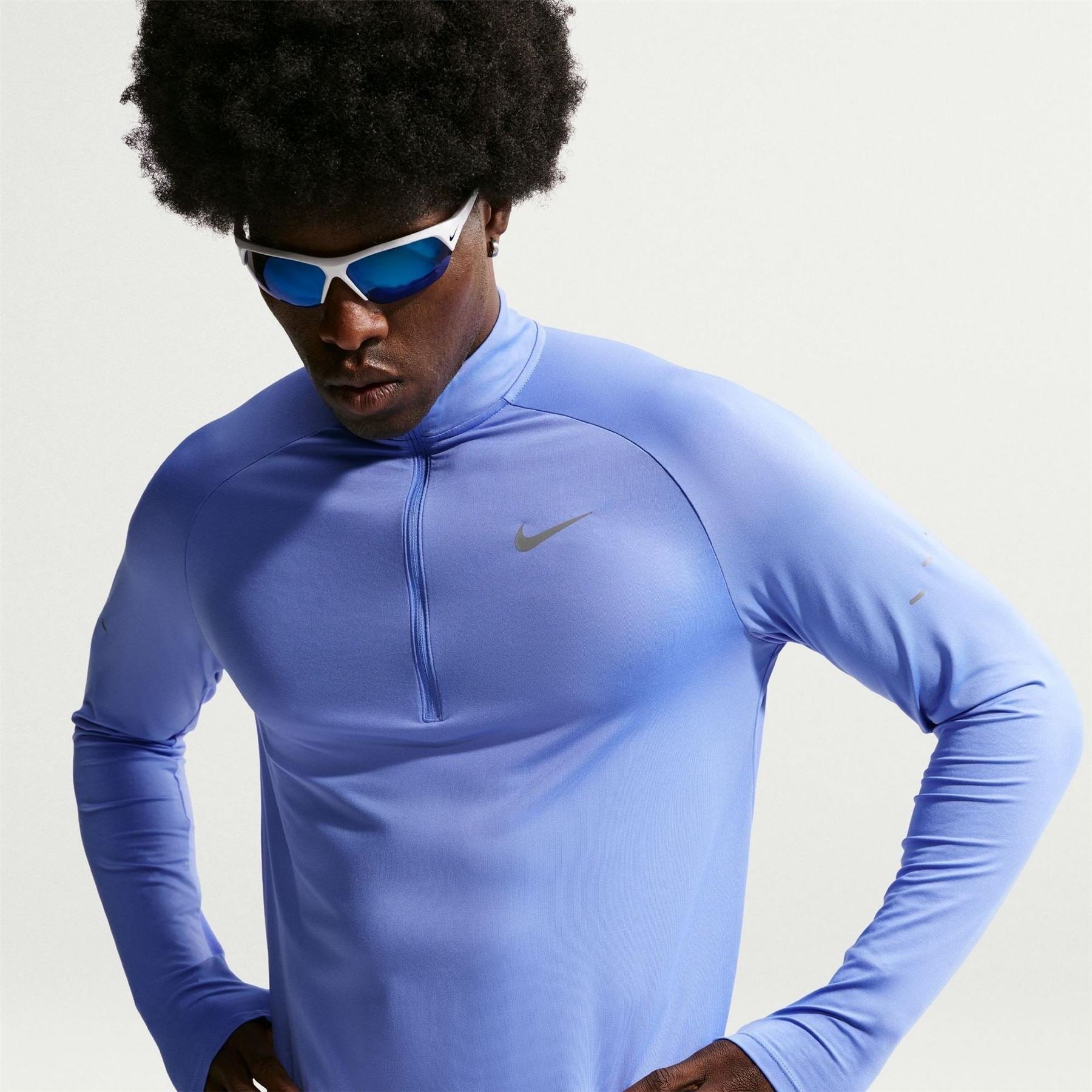 Nike Stride Zip Neck Regular Fit T-Shirt