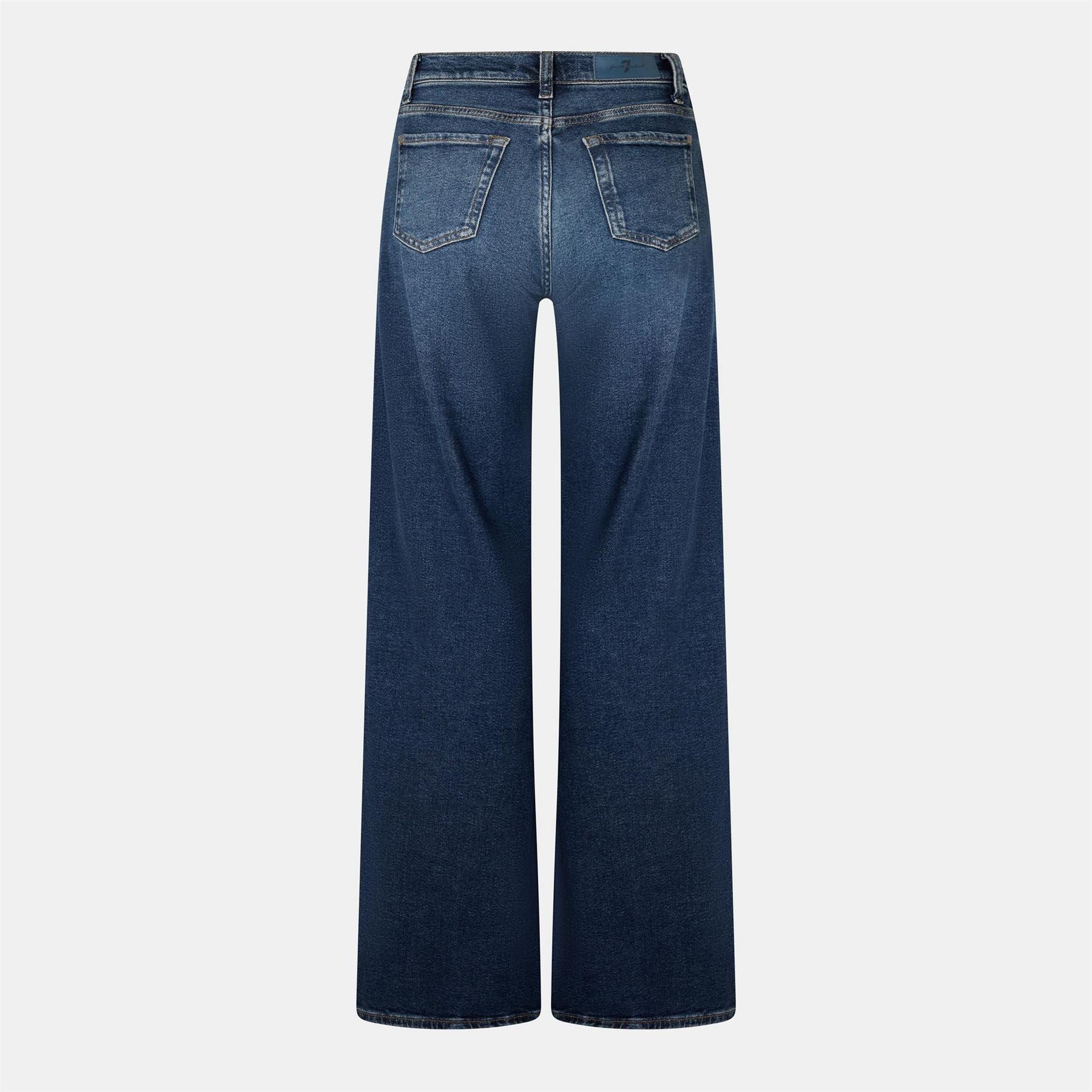 7 For All Mankind Lotta Light Wash Patterned Wide Leg Jeans