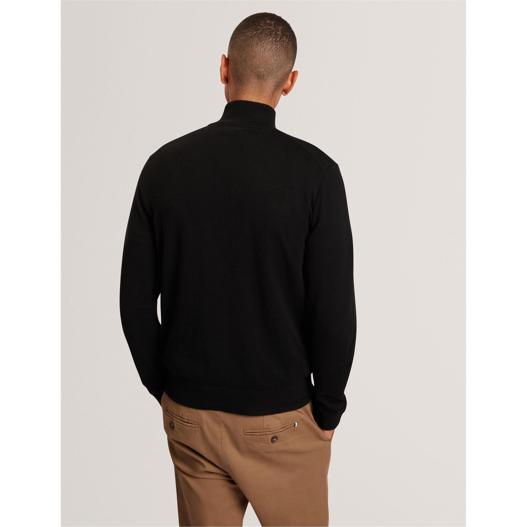 Ted Baker Merino Zip Neck Long Sleeve Raglan Sweater