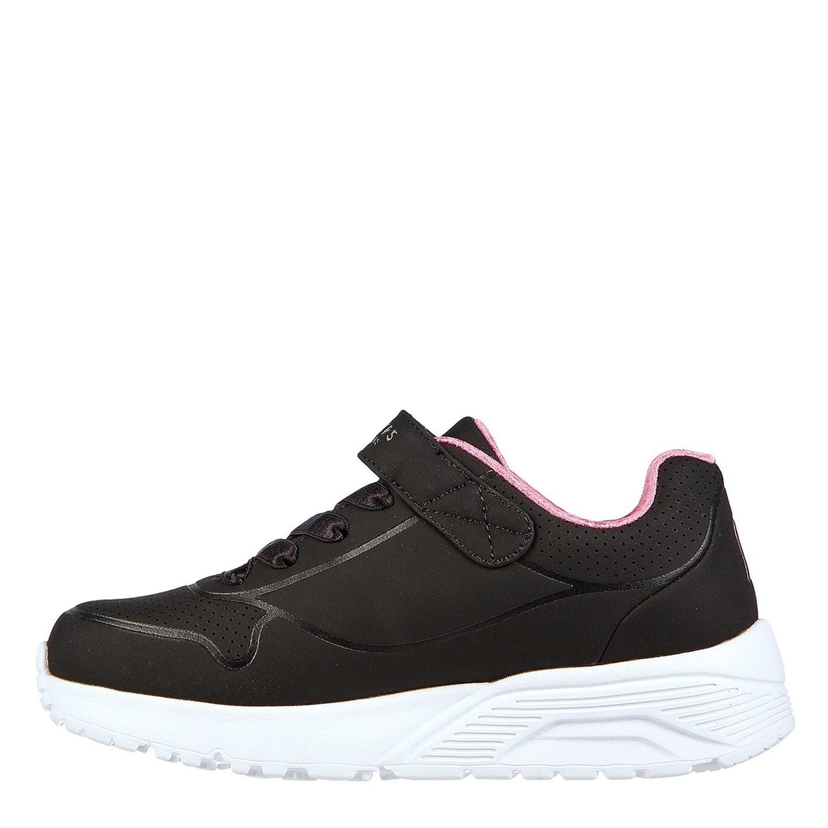 Skechers Duraleather W Metallic Heel Lace Up Low Top Trainers Girls