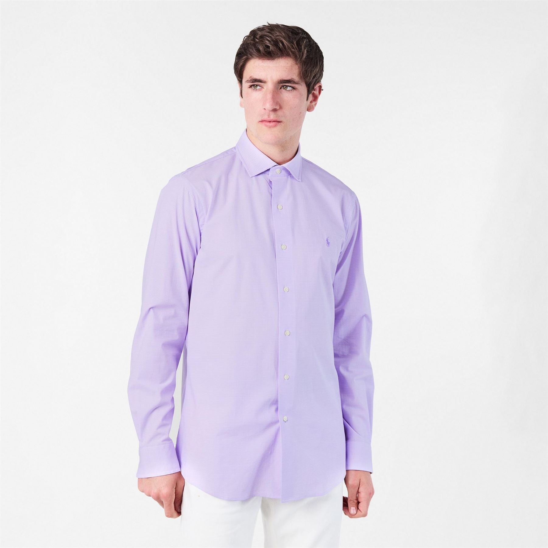 Polo Ralph Lauren Poplin Check Regular Fit Point Collar Cuff Sleeve Shirt