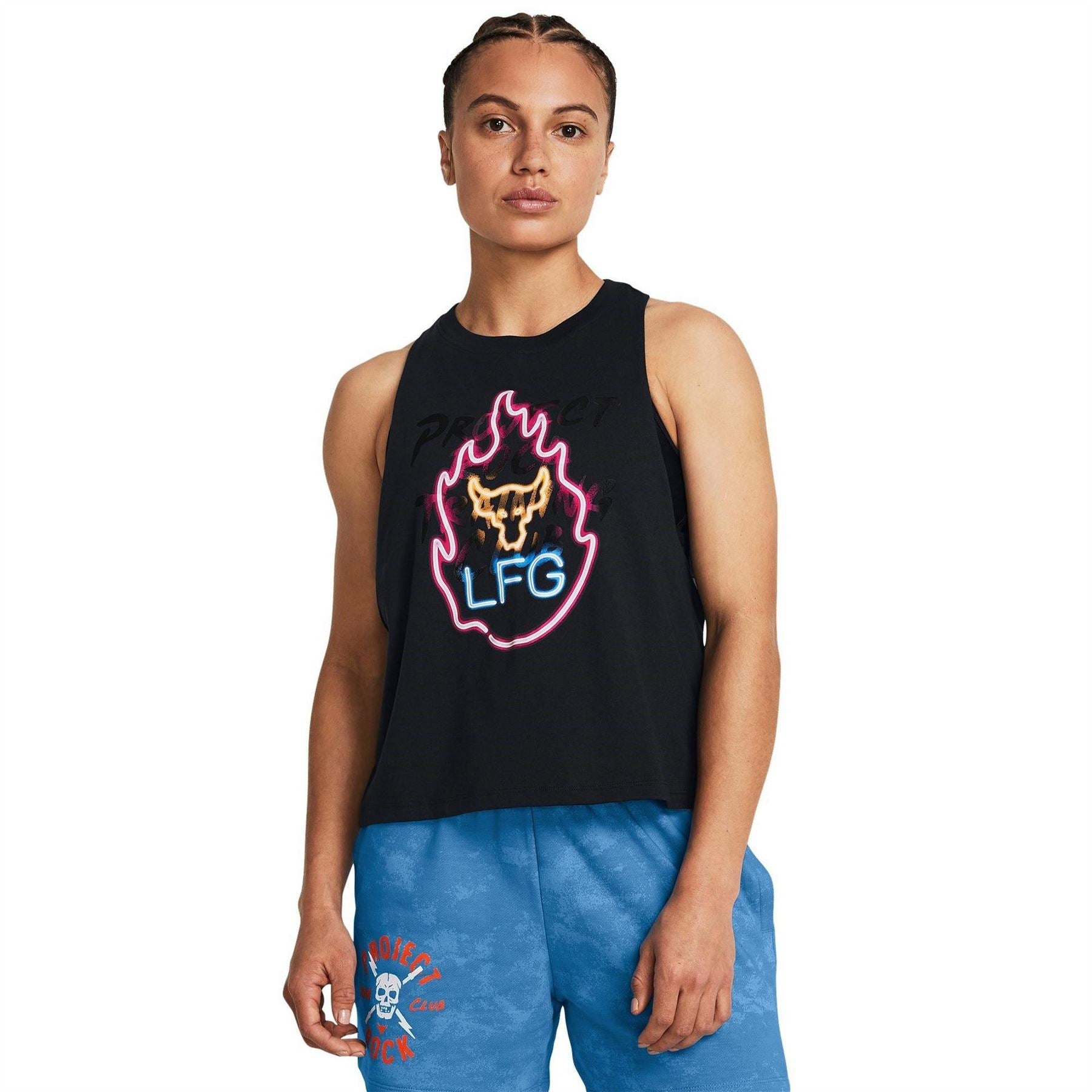 Under Armour Flame Graphic Cropped Relaxed Fit Tank