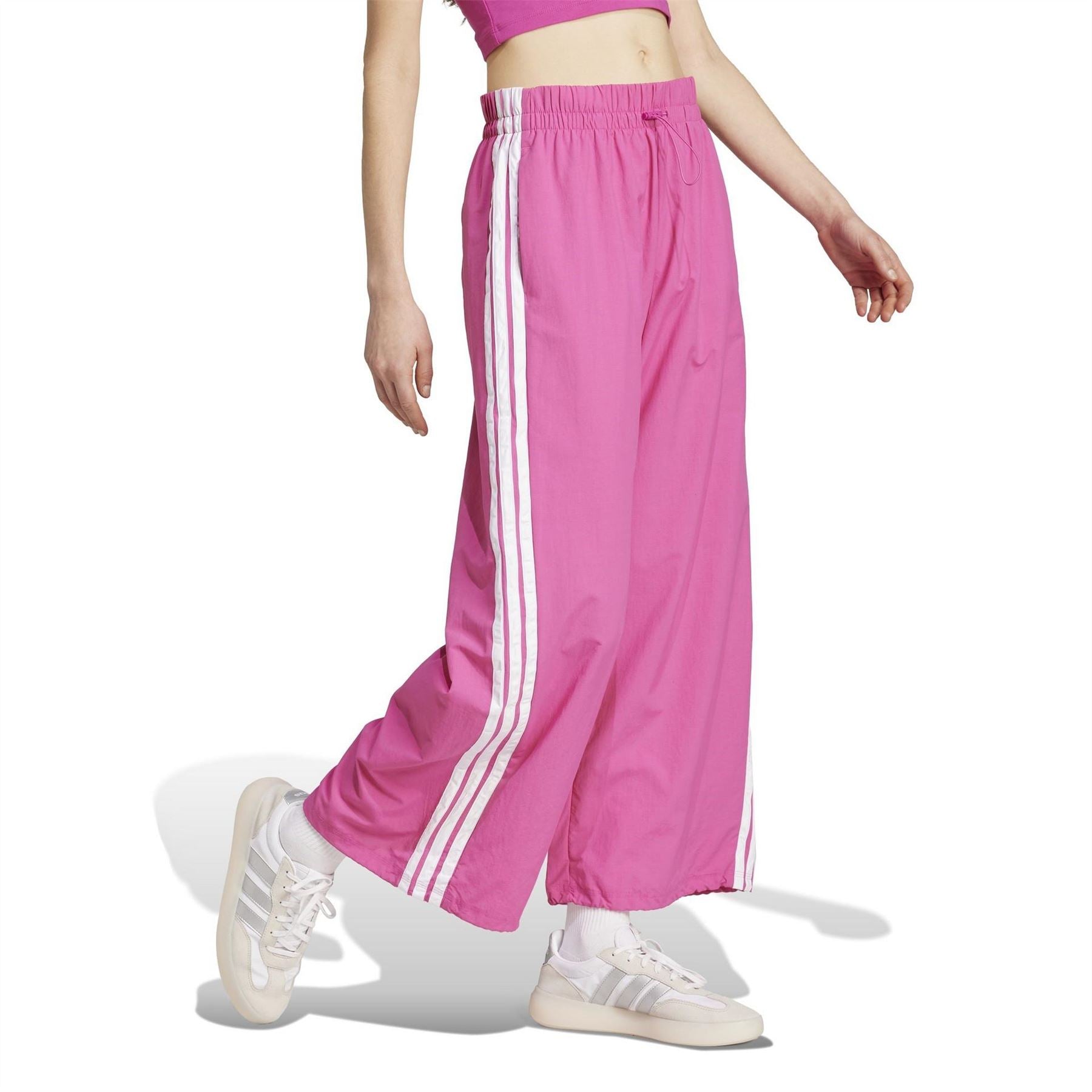 adidas Womens Essentials 3 Stripes Lifestyle Woven Parachute Tracksuit Bottoms