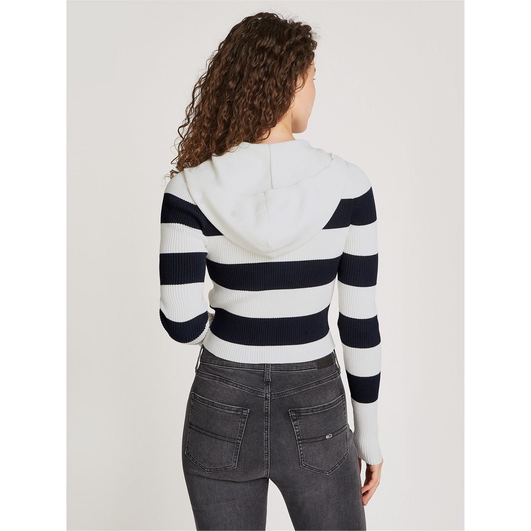 Tommy Jeans Stripe Quarter Zip Hood Sweater