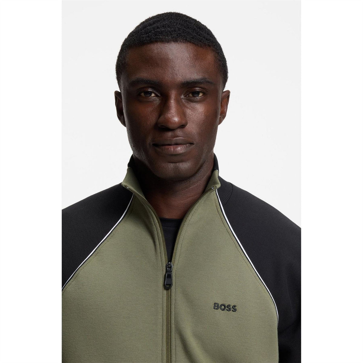 Hugo Mock Neck Raglan Sleeve Athletic Sweatshirt