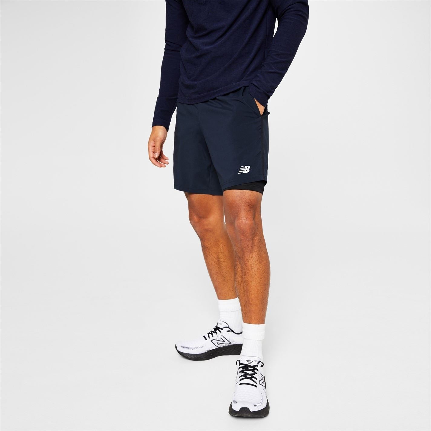 New Balance Mens Balance 2 In 1 7 Inch Running Shorts
