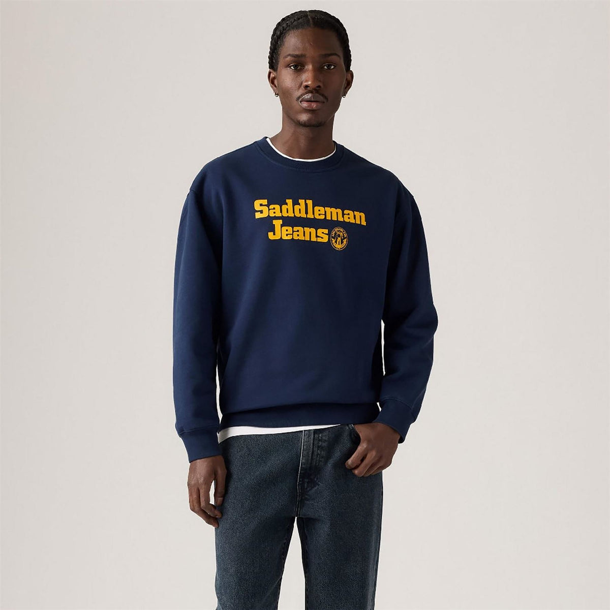 Levis Saddleman Cotton Long Sleeve Relaxed Fit Crew Neck Jumper