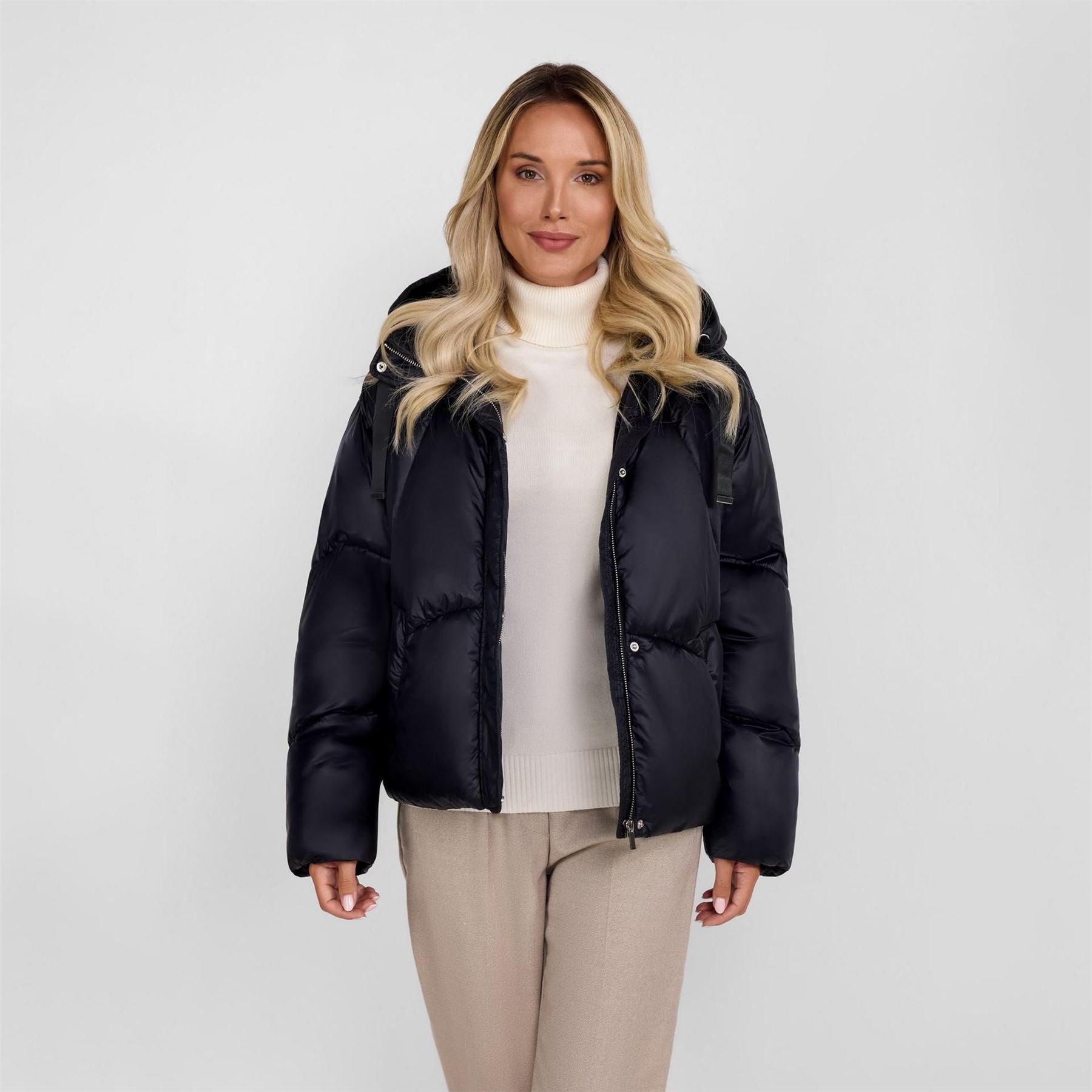 Minoti Short Insulated Hooded Jacket Black
