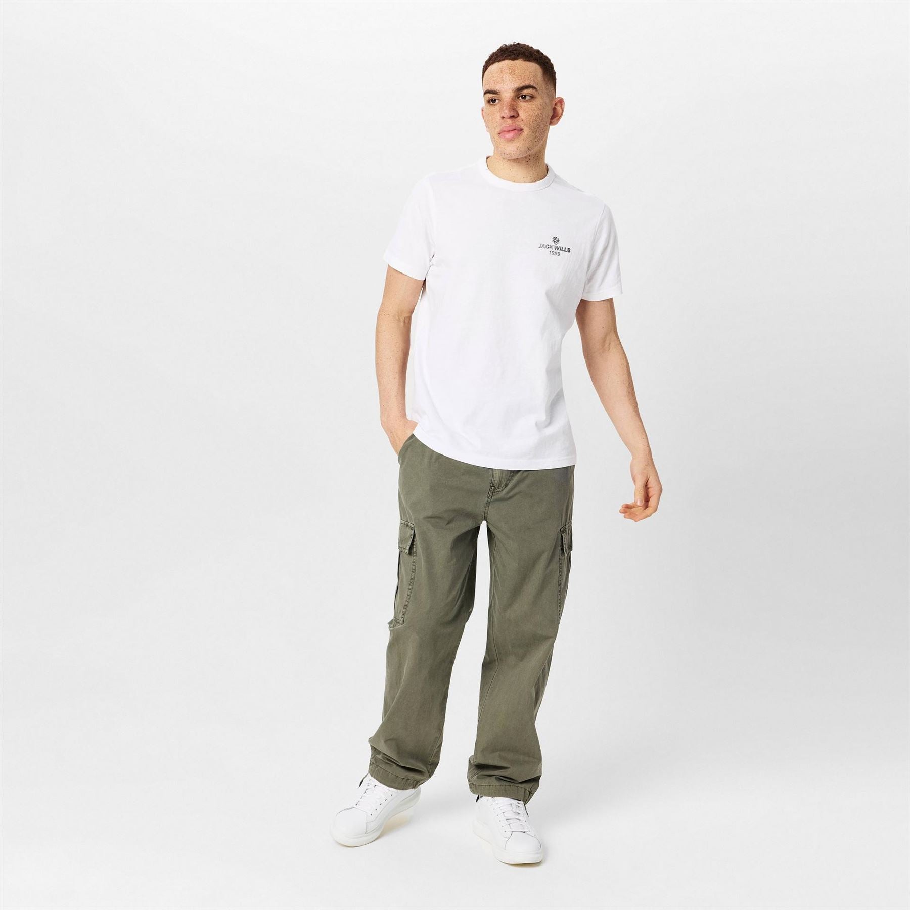 Jack Wills Regular Fit Reverse Print Crew Neck T-Shirt