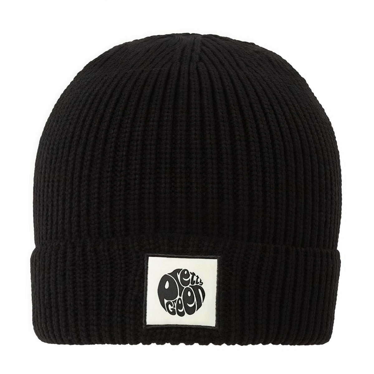 Pretty Green Adjustable Cuff Beanie With a Ribbed Pattern