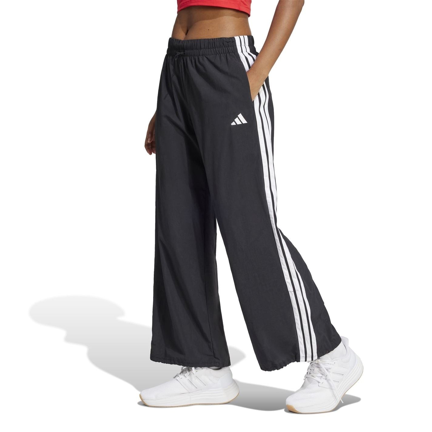 adidas Womens Essentials 3 Stripes Lifestyle Woven Parachute Tracksuit Bottoms