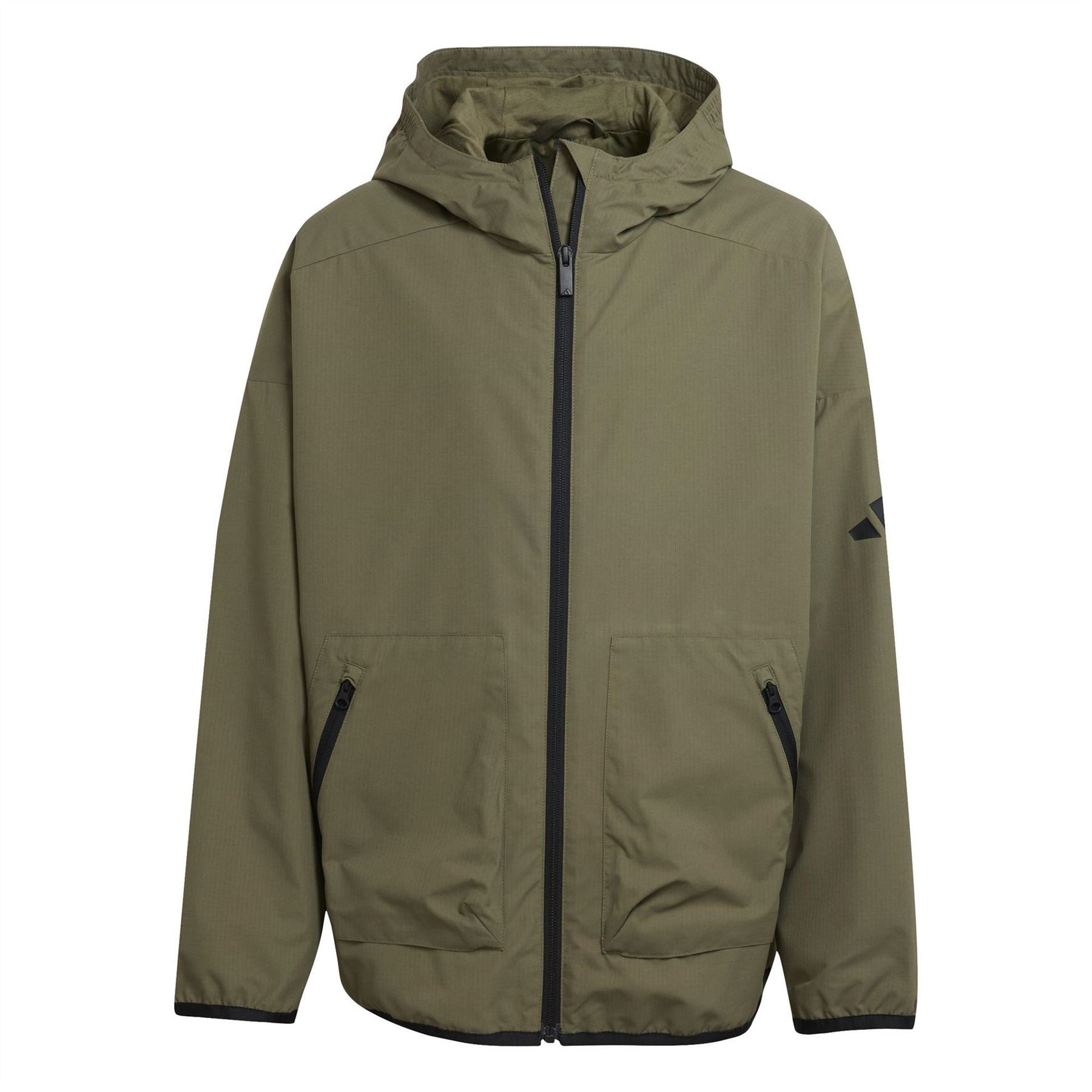 adidas Solid Patterned Hooded Zipped Pocket Cargo Jacket