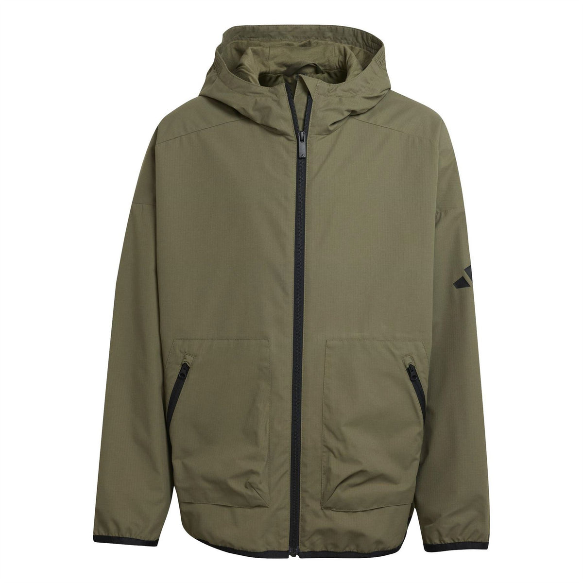 adidas Solid Patterned Hooded Zipped Pocket Cargo Jacket