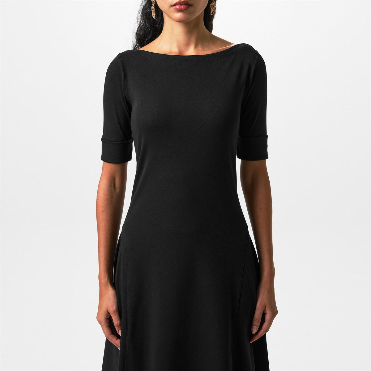 Lauren by Ralph Lauren Boat Neck Jersey Midi Dress
