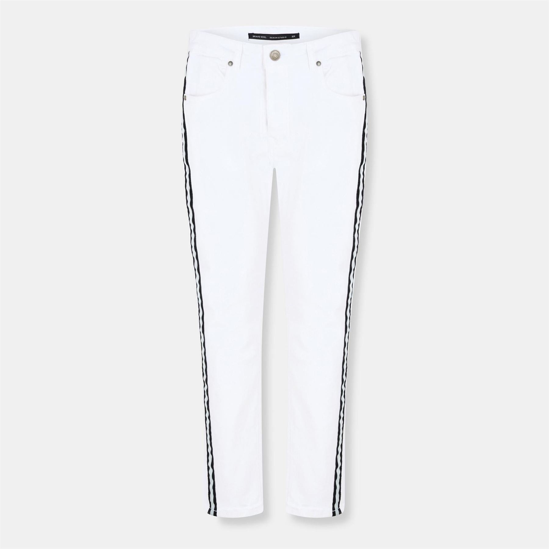Brave Soul Fit Jeans With Contrast Side Seam Tape Detail