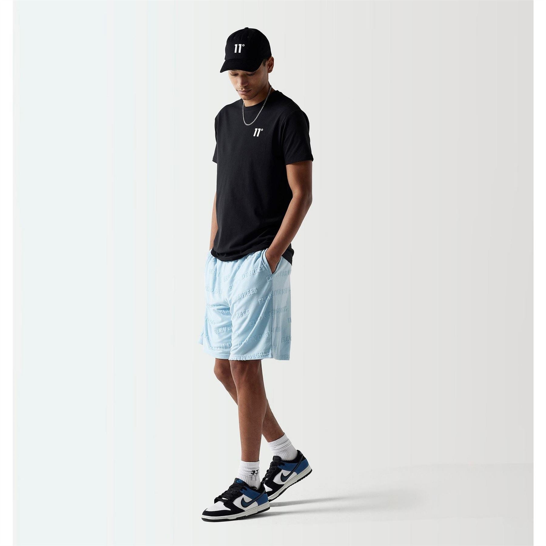 11 Degrees Mens Embossed Towelling Shorts