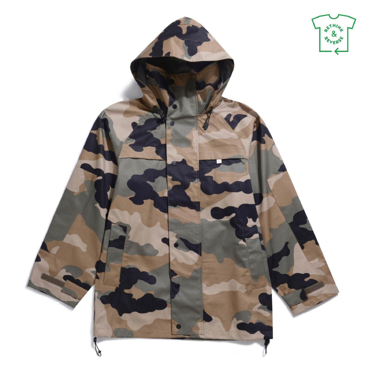 Farah Tech Camo Patterned Hooded Parka Coat