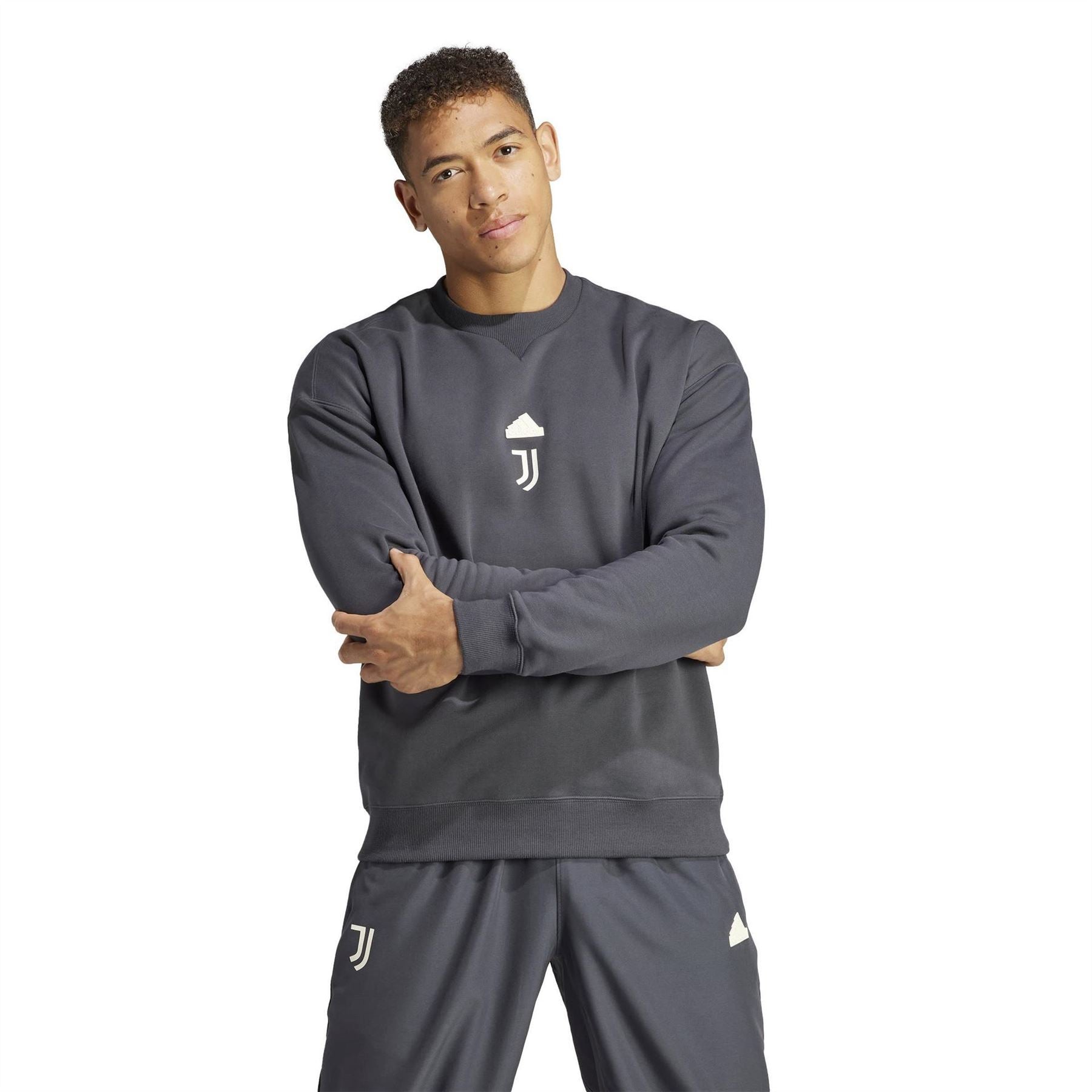 adidas Mens Juventus Lifestyler Crew Sweater 2023 2024