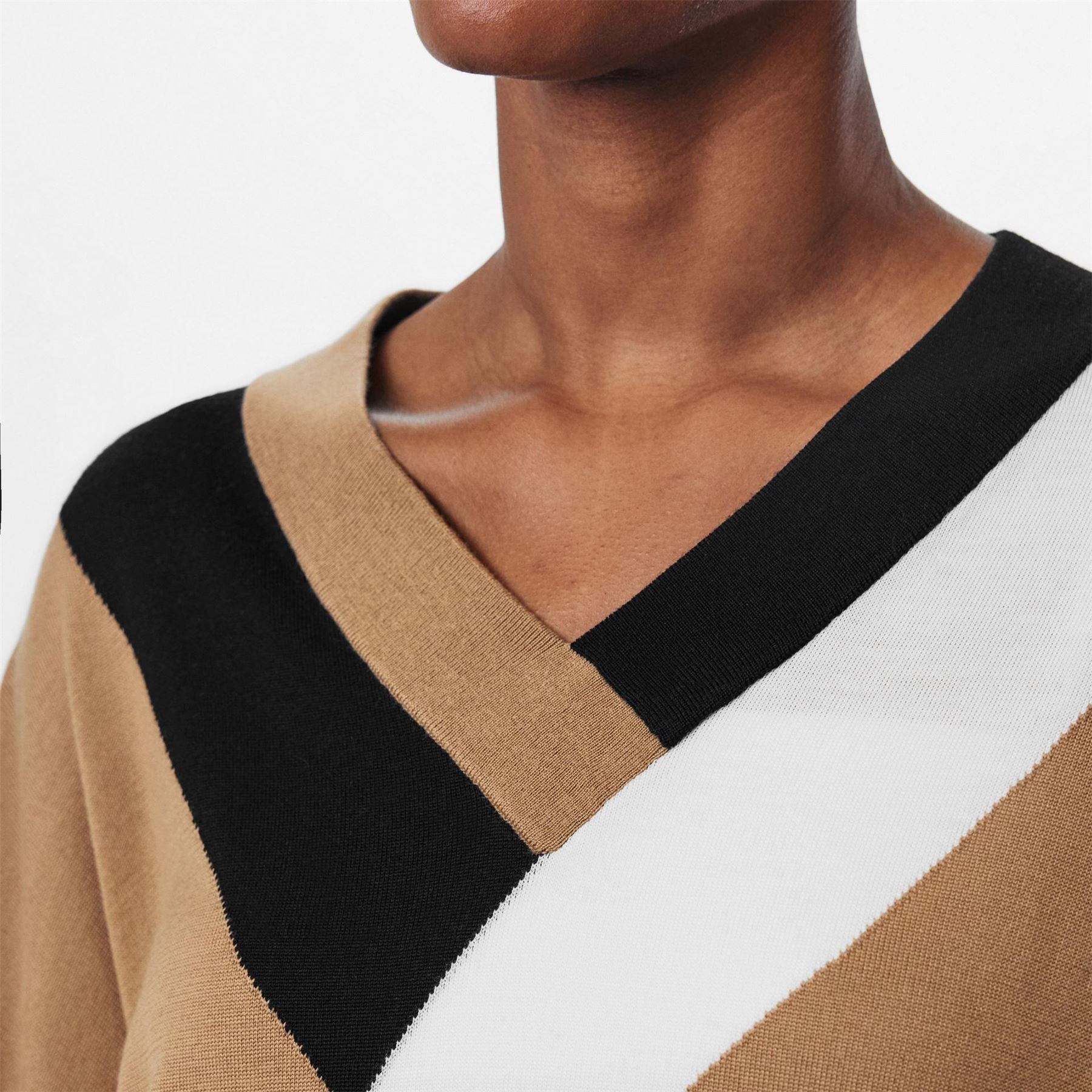 Boss Floricana Tricolour Colour Block Jumper