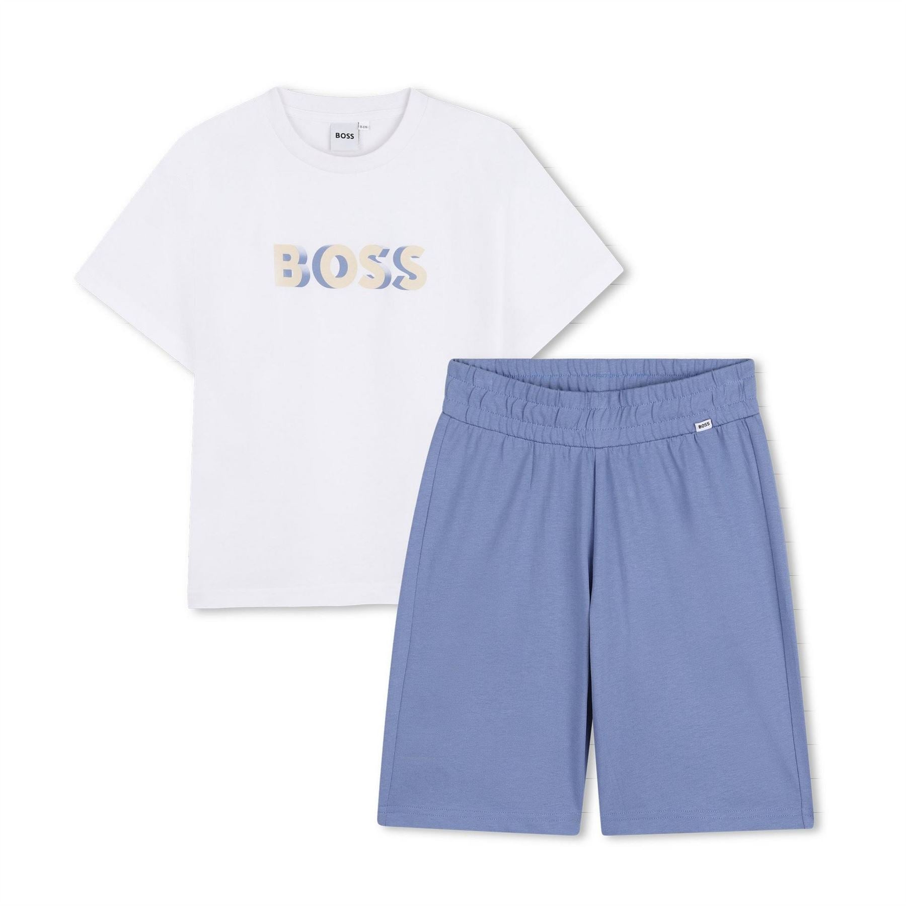 Boss Lettering Crew Neck Short Sleeve Tee and Short Set