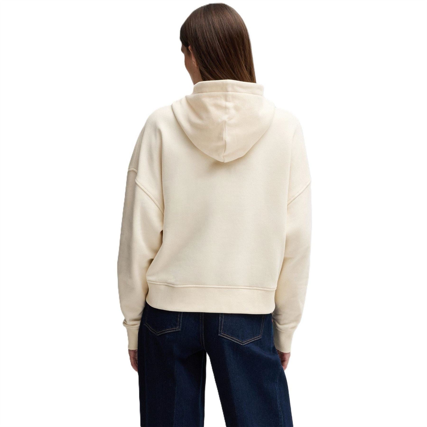 Boss Embroidered Hooded Neck Long Sleeve Polo Shirt