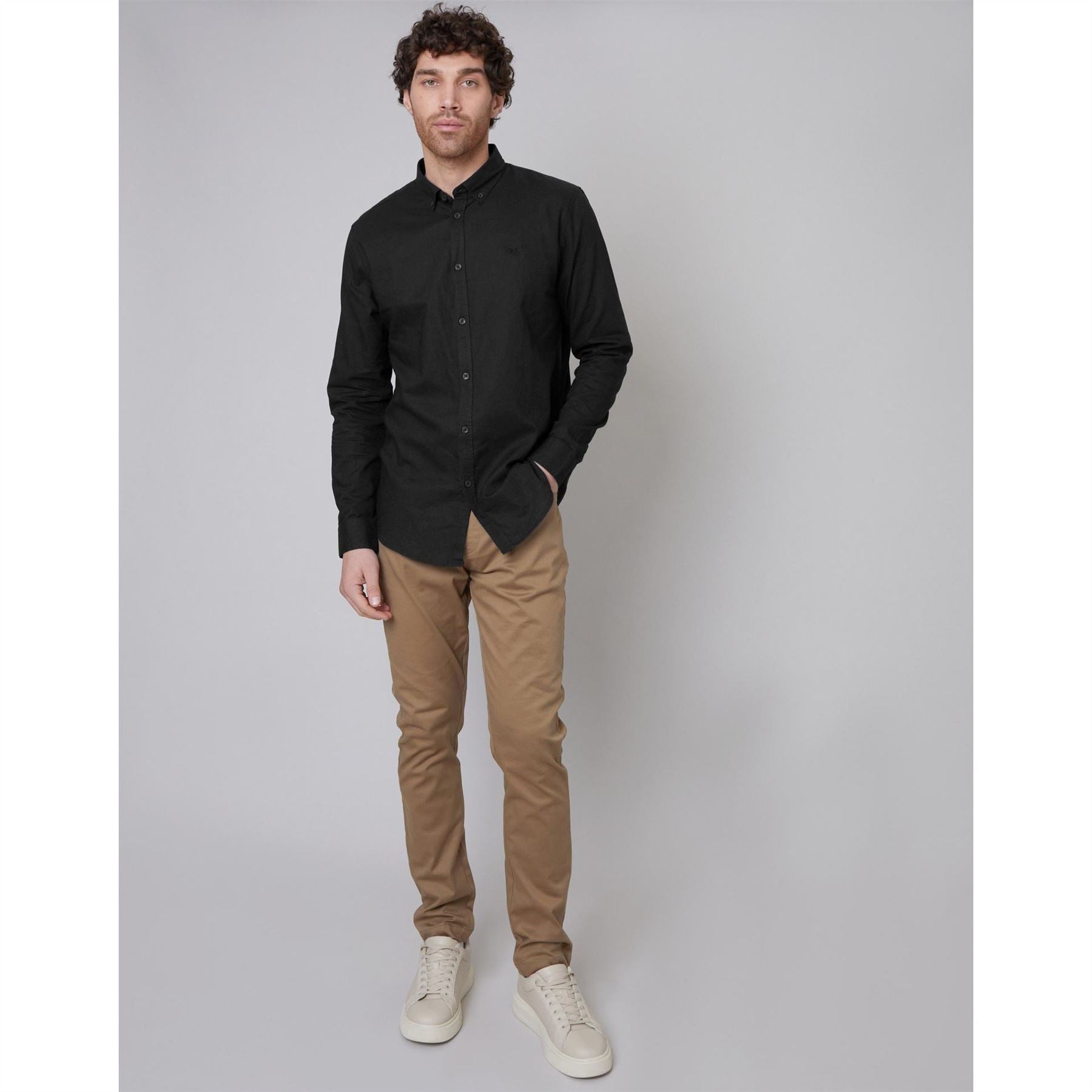 Threadbare Regular Fit Long Sleeve Button Down Collar Shirt
