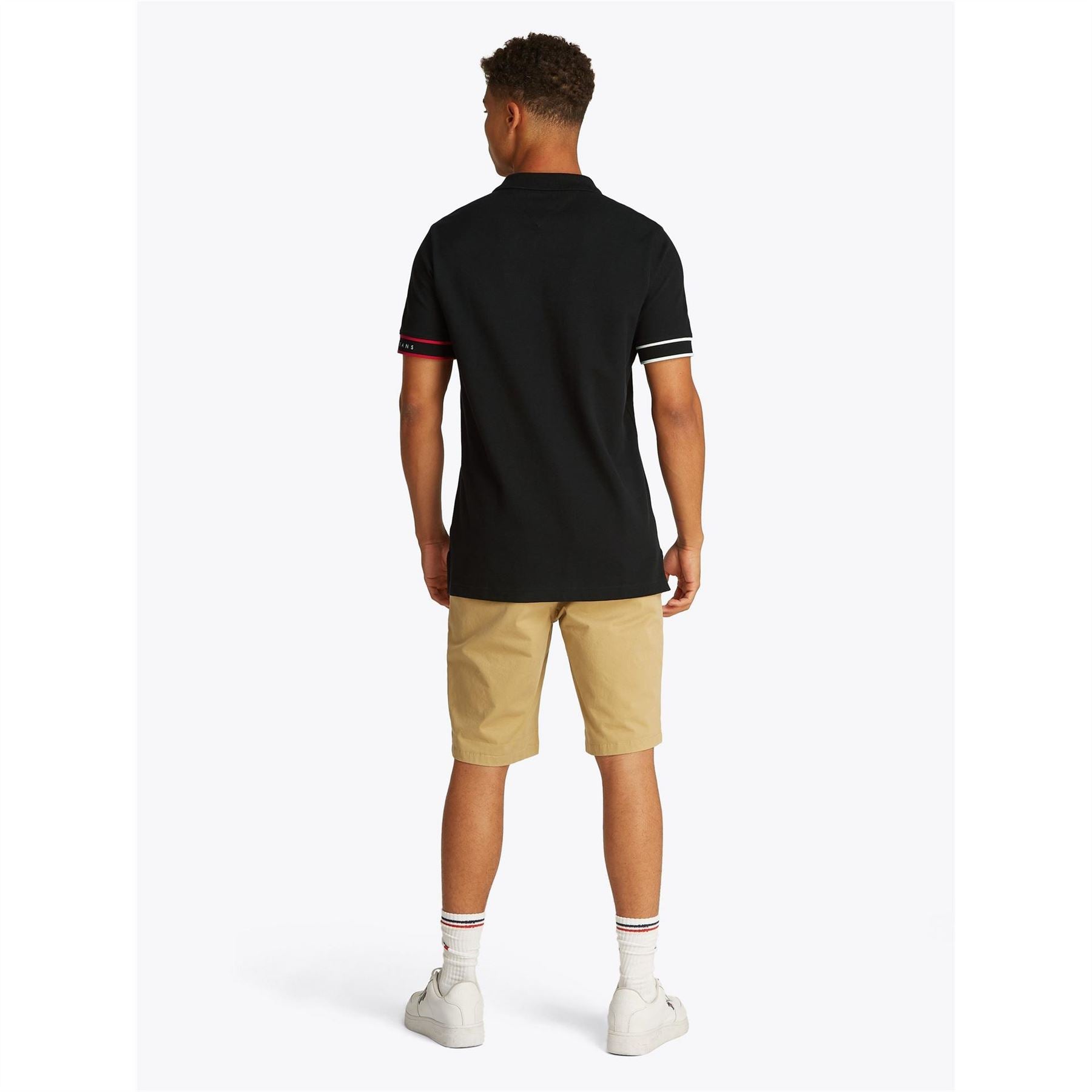 Tommy Jeans Slim Fit Flag Graphic Collared Short Sleeve Polo