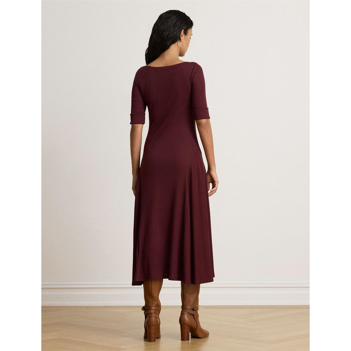 Lauren by Ralph Lauren Boat Neck Jersey Midi Dress