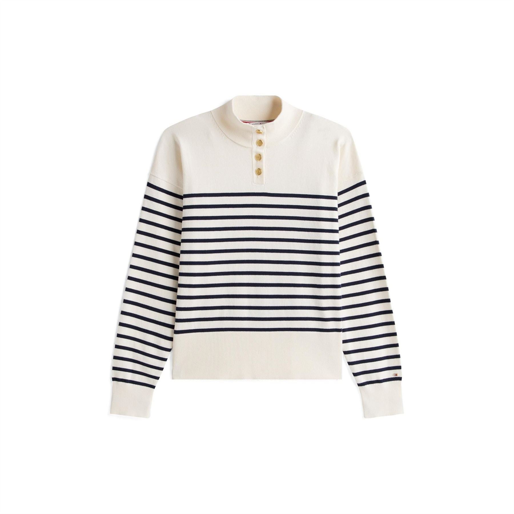 Tommy Hilfiger Gold Button Crew Sweatshirt